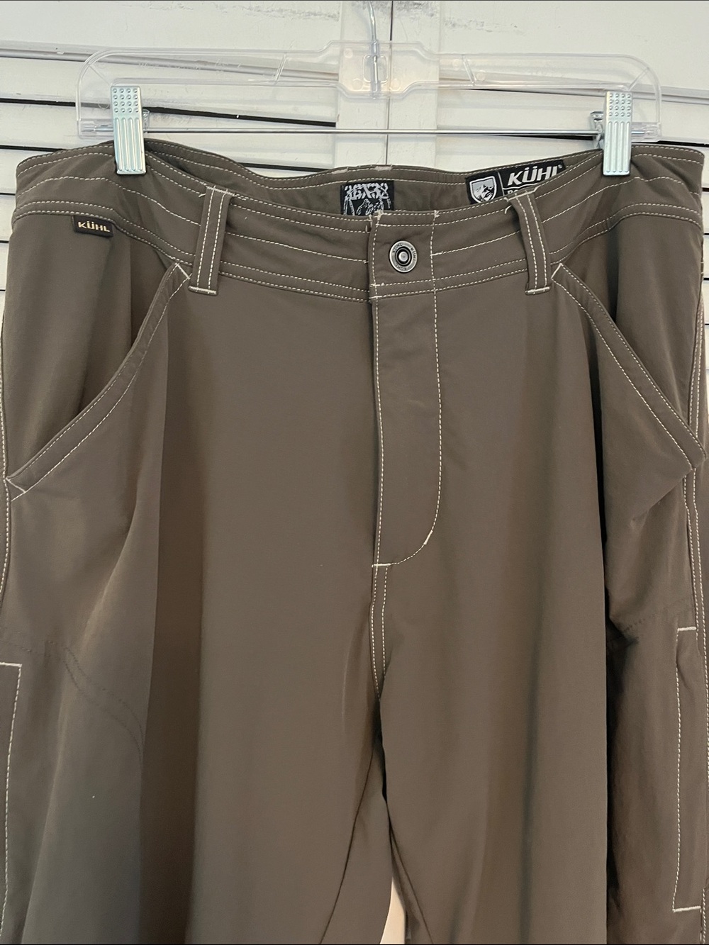 Kuhl Nylon and Spandex Stretch Pants Hiking Outdoors Sz 36/32 Brown